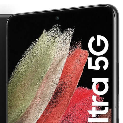 Used Samsung Galaxy S21 Ultra 5G Dual SIM in Phantom Black, a high-performance device for Riyadh.